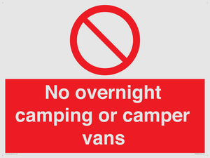 No overnight camping or camper vans